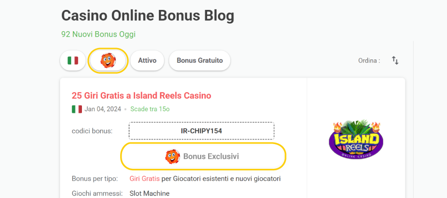 Etichetta bonus esclusiva